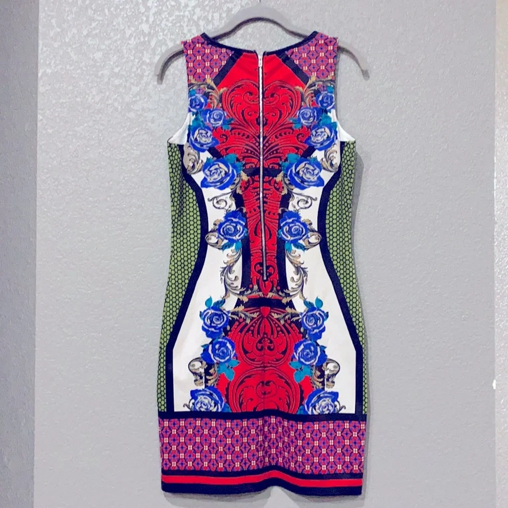 Flying Tomato Mosaic stretch printed dress size L - Picture 2 of 7